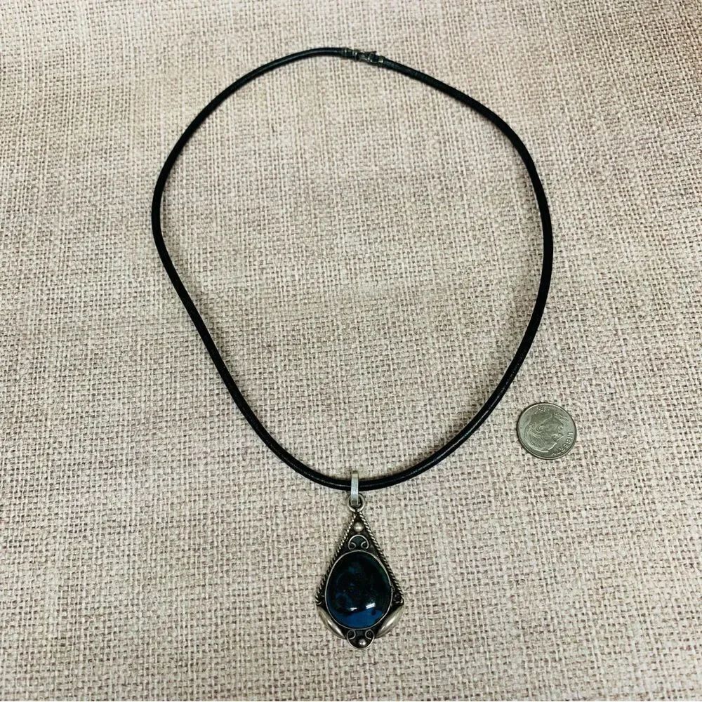 Sterling Silver Chryscolla Stone Necklace
